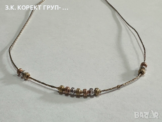 Златно дамско колие 14K – 3,81гр, 48см, снимка 3 - Колиета, медальони, синджири - 55123236