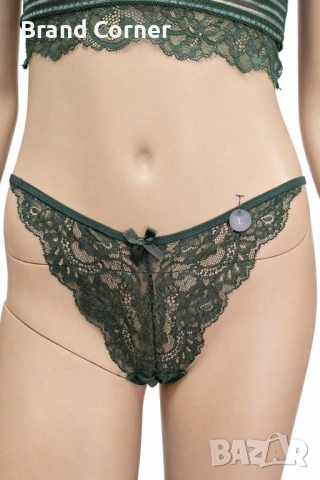 Hunkemöller дамски комплект бельо в тъмнозелено – сутиен 70C и бикини L, снимка 6 - Бельо - 54517694