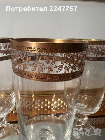 3 броя кристални чаши водни, снимка 3 - Антикварни и старинни предмети - 54109384
