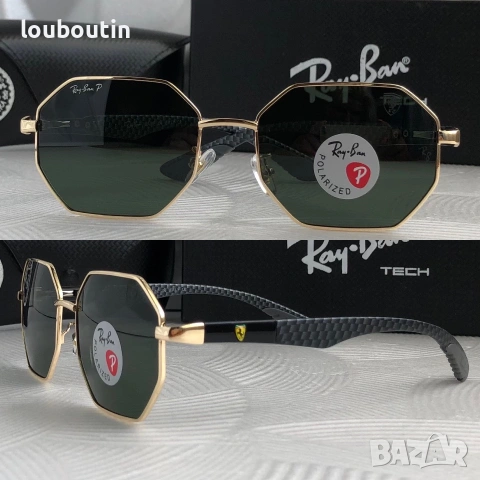 Ray Ban Ferrari 2 цвята мъжки слънчеви очила осмоъгълни с поляризация  дамски унисекс, снимка 4 - Слънчеви и диоптрични очила - 55149496