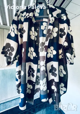 Овърсайз риза или туника от 100% луксозна естествена коприна Pure Silk, размер XL, снимка 4 - Ризи - 55450009