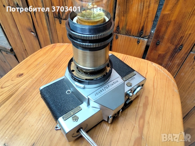 Ретро винтидж лампа от рециклиран стар фотоапарат, снимка 5 - Настолни лампи - 54809784