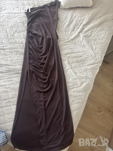 Тъмно кафява рокля ZARA (S), снимка 5 - Рокли - 55311457
