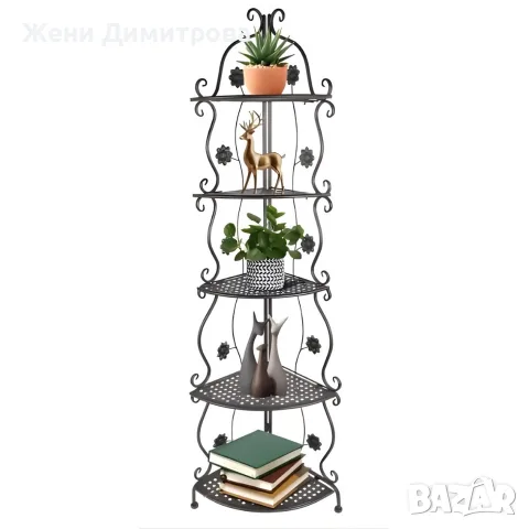 Елегантен ъглов рафт за дома бял или черен, снимка 4 - Етажерки - 55546793