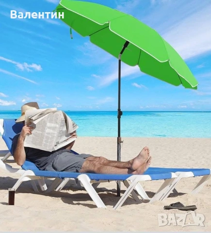 Градински / плажен чадър SONGMICS, снимка 3 - Градински мебели, декорация  - 53428616
