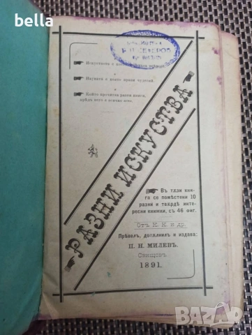 Антикварно рядко издание -Разни искуства-П.Н.Милев 1891 год., снимка 2 - Антикварни и старинни предмети - 54957828