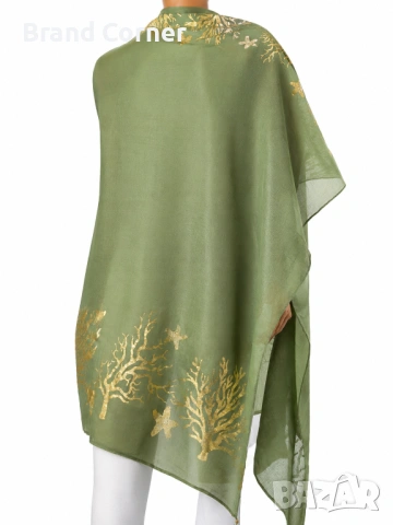 Дамски шал BLE Resort Collection в маслинено зелено, снимка 2 - Шалове - 54640605