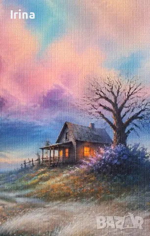 Картина "Къщичка в степта"- digital art., снимка 4 - Картини - 55562254