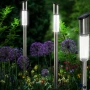 Комплект от 3 броя Led соларни лампи XL 57см - неръждаема стомана, сензор и до 8 часа светене, снимка 7
