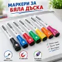 7002 Маркери за бяла дъска с магнит и гъба, 8 броя, снимка 1