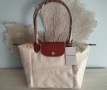 НОВА Longchamp Le Pliage – с етикети, млечно бежова, М, дълги дръжки, снимка 3