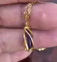 Старо Арт Нуво НЕЖНО ПОЗЛАТЕНО КОЛИЕ с НАТУРАЛЕН АМЕТИСТ, снимка 5