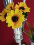 SPIRAL bouquet stand with 7 galvanized METAL VASES, снимка 2