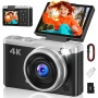 Digital Camera, 64MP Autofocus Vlogging Camera with 16G, 2.4" 180° Flip Screen, Дигитален фотоапарат, снимка 1