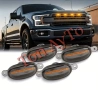 Лед Дневни Светлини За Решетка Оранжеви Американски Стил 12V Raptor Style 4 броя Опушени Черни, снимка 1