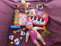 Бебешки играчки, музикални играчки Fisher price буквар, пиано, снимка 1