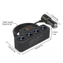 Разклонител за запалка 4 гнезда USB Type-C 120W, снимка 3