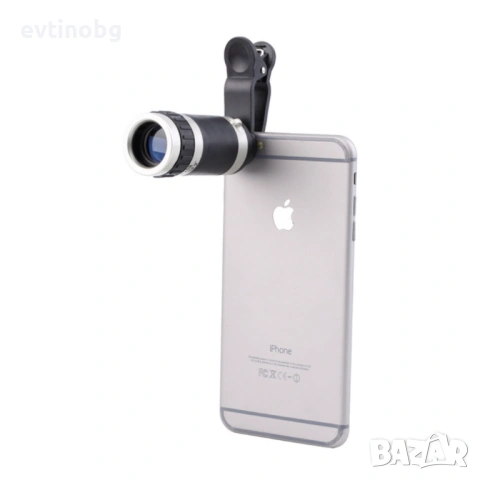 Универсален телескоп обектив за телефон 8x оптично увеличение + щипка, снимка 6 - Друга електроника - 54124583