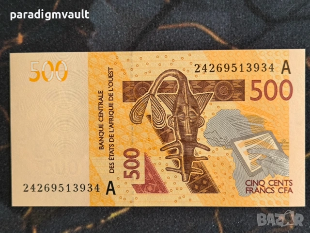Банкнота - Кот д'Ивоар - 500 франка UNC | 2012г., снимка 2 - Нумизматика и бонистика - 54306726