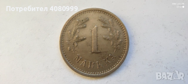 Финландия 1 марка 1921, снимка 2 - Нумизматика и бонистика - 54382115