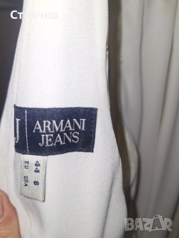 Луксозна оригинална бяла рокля Armani Jeans, Размер EU 44 / USA 8 - 99%НОВА, снимка 2 - Рокли - 55064598