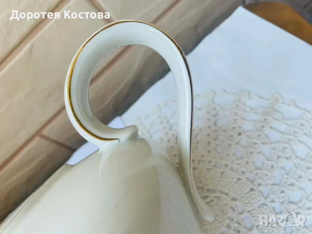 Красив порцеланов чайник от Германия с декор цветя, снимка 9 - Антикварни и старинни предмети - 55388261