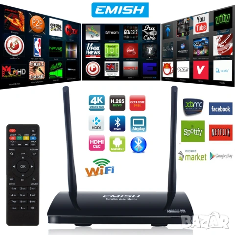 Android TV Box EMISH X800 (8-ядрен) – Смарт ТВ Бокс за телевизор