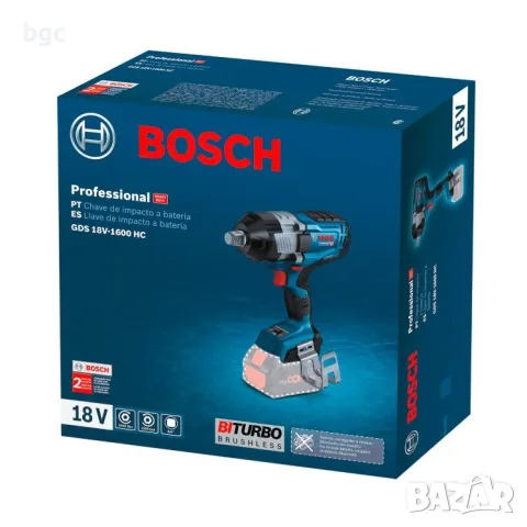 НОВ BOSCH BITURBO PRO GDS 18V-1600 HC SOLO 2200 Nm - НАЙ-МОЩНИЯТ ГАЙКОВЕРТ на BOSCH 18V BITurbo, снимка 2 - Индустриална техника - 55540448