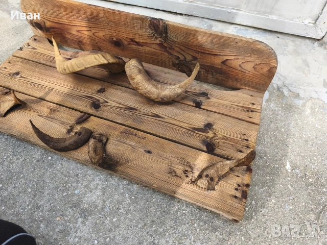 Стара закачалка с рога , етно закачалка , снимка 4 - Антикварни и старинни предмети - 54007859