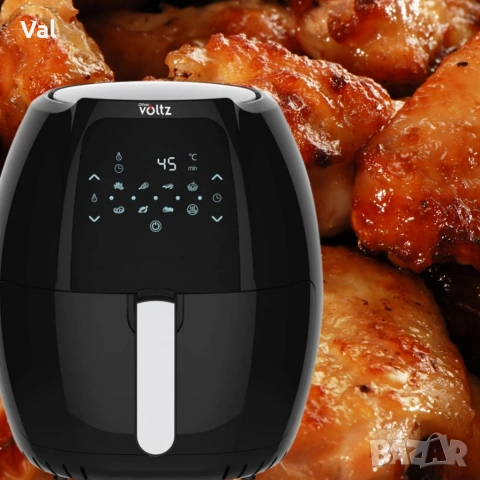 Промоция - Фритюрник AirFryer Voltz OV51980F 1800W, 7.7L, 2 ГОДИНИ ГАРАНЦИЯ, снимка 4 - Фритюрници - 54671786