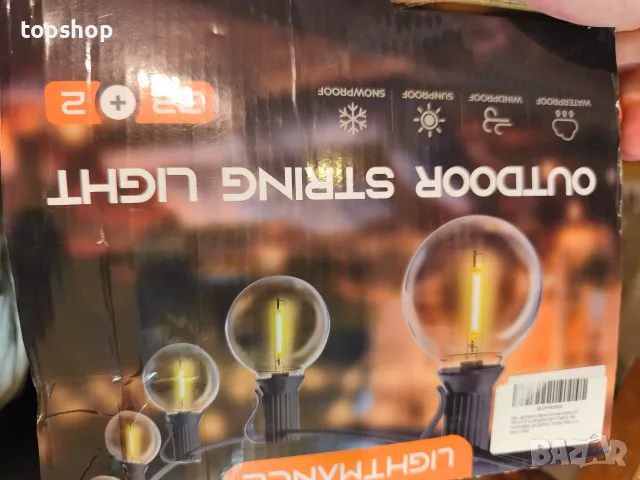 Чисто нов LED гирлянд Lightmance 20m (32+2 нечупливи крушки G40, IP44) , снимка 9 - Външни лампи - 55435780