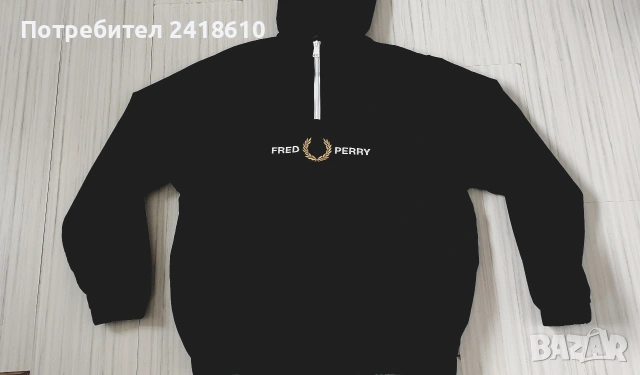 Fred Perry Embroidered Overhead Shell Jacket Half Zip Mens Size M НОВО! ОРИГИНАЛ! Мъжкo Анорак Яке !