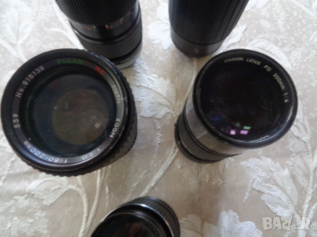 Продавам  Лот от 5 ретро ръчнофокусни обектива (Canon FD, Pentax K, Minolta MD), снимка 5 - Обективи и филтри - 54734156