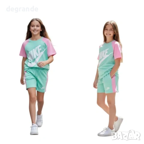 👚Детски Комплект за Момиче 💫Nike💫 Мента Сиво Бежово 🤌2 4 6 8 10г., снимка 3 - Детски комплекти - 54814084