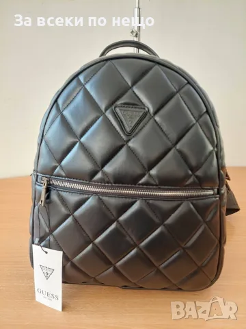 Guess Дамска Черна Кожена Раница Гес Код SG Bags9