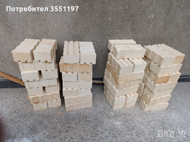 Огнеопорни тухли от акумулираща печка изключително запазени 56 бр, тухли от шамод, снимка 2 - Строителни материали - 54609881