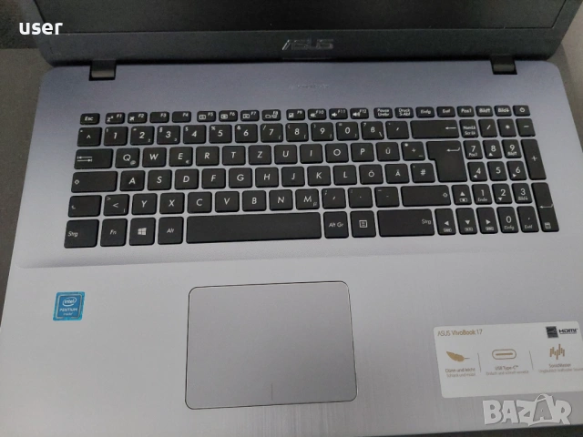 17.3", 8GB RAM, Pentium 4405U, 240GB SSD лаптоп Asus Vivobook F705U, снимка 3 - Лаптопи за дома - 54015309