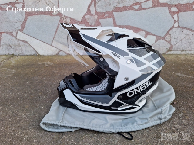 Ендуро каска O'NEAL SIERRA II R white/black/gray v.24 (М 58 см), снимка 8 - Аксесоари и консумативи - 54788445