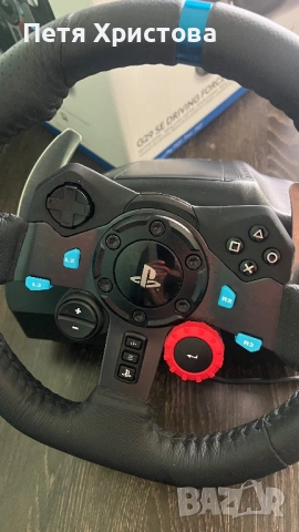 Комплект Logitech G29 Racing Weel + Shifter в гаранция до 28.12.27г., снимка 4 - Игри за PlayStation - 54909742
