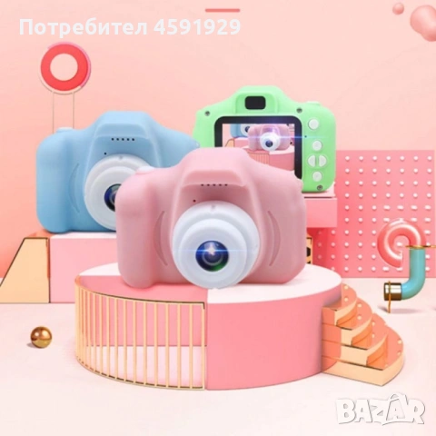 Детски електронен фотоапарат. Цвят: Син или Розов, снимка 6 - Фотоапарати - 54727874