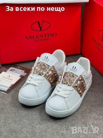 Valentino Дамски Бели Маратонки С Кристали👟Дамски Спортни Обувки С Камъни В Бял Цвят Код E1329, снимка 3 - Маратонки - 54148599