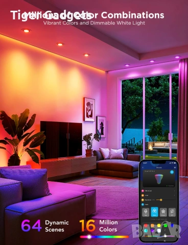 Комплект 4 броя смарт LED крушки Govee H600D GU10 RGBWW, снимка 2 - Лед осветление - 54659898
