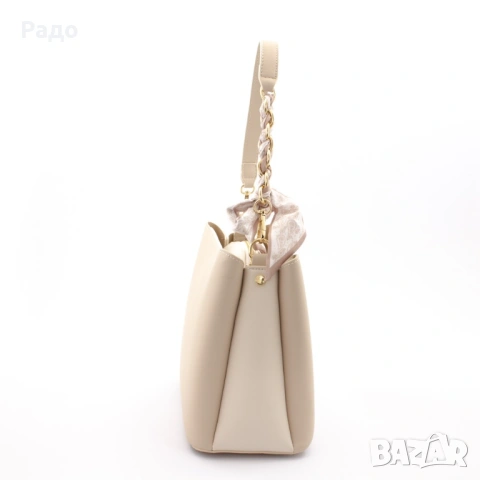 Нова дамска кожена чанта PUAFELI LY94 beige бежово кремаво еко кожа златна раница дръжки презрамки, снимка 4 - Чанти - 54797756