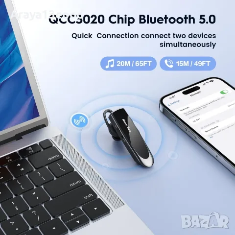 New Bee Bluetooth Хендсфри Слушалка с Микрофон V5.0, снимка 3 - Слушалки, hands-free - 55583538