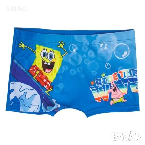 Детски бански боксерки за момче със sponge bob синьо жълто_1250314