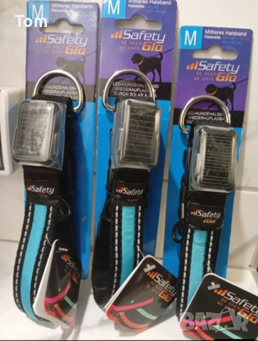 Светещ нашийник за куче Safety Glo (соларен) Продавам чисто нов светещ нашийник за куче Safety Glo.