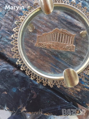 стар ретро пепелник позлатен Гърция , снимка 4 - Антикварни и старинни предмети - 54352089