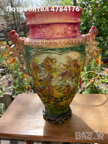 продавам ръчно изработена релефна ваза, снимка 5 - Антикварни и старинни предмети - 54061347