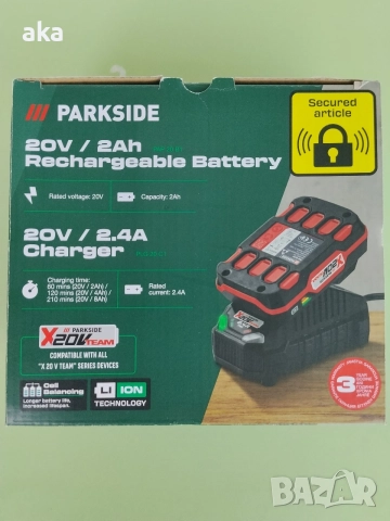 PARKSIDE акумулаторна батерия PAP20B1+20V/2.4A зарядно устр.PLG20C1-НОВИ 3Г.ГАРАНЦИЯ