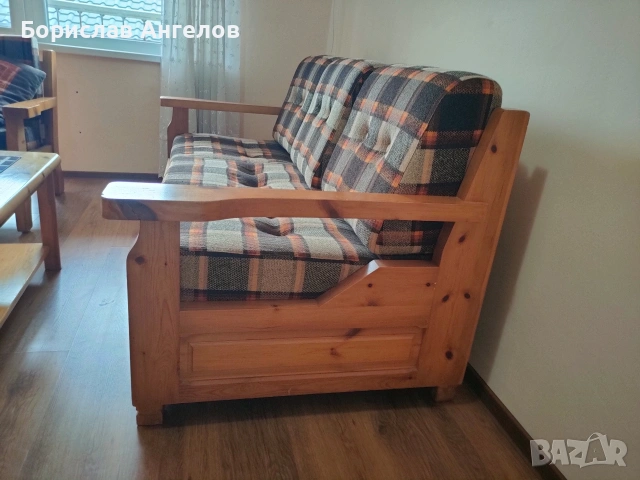 Канапе - триместно от масивна дървесина!!! , снимка 5 - Дивани и мека мебел - 54196175